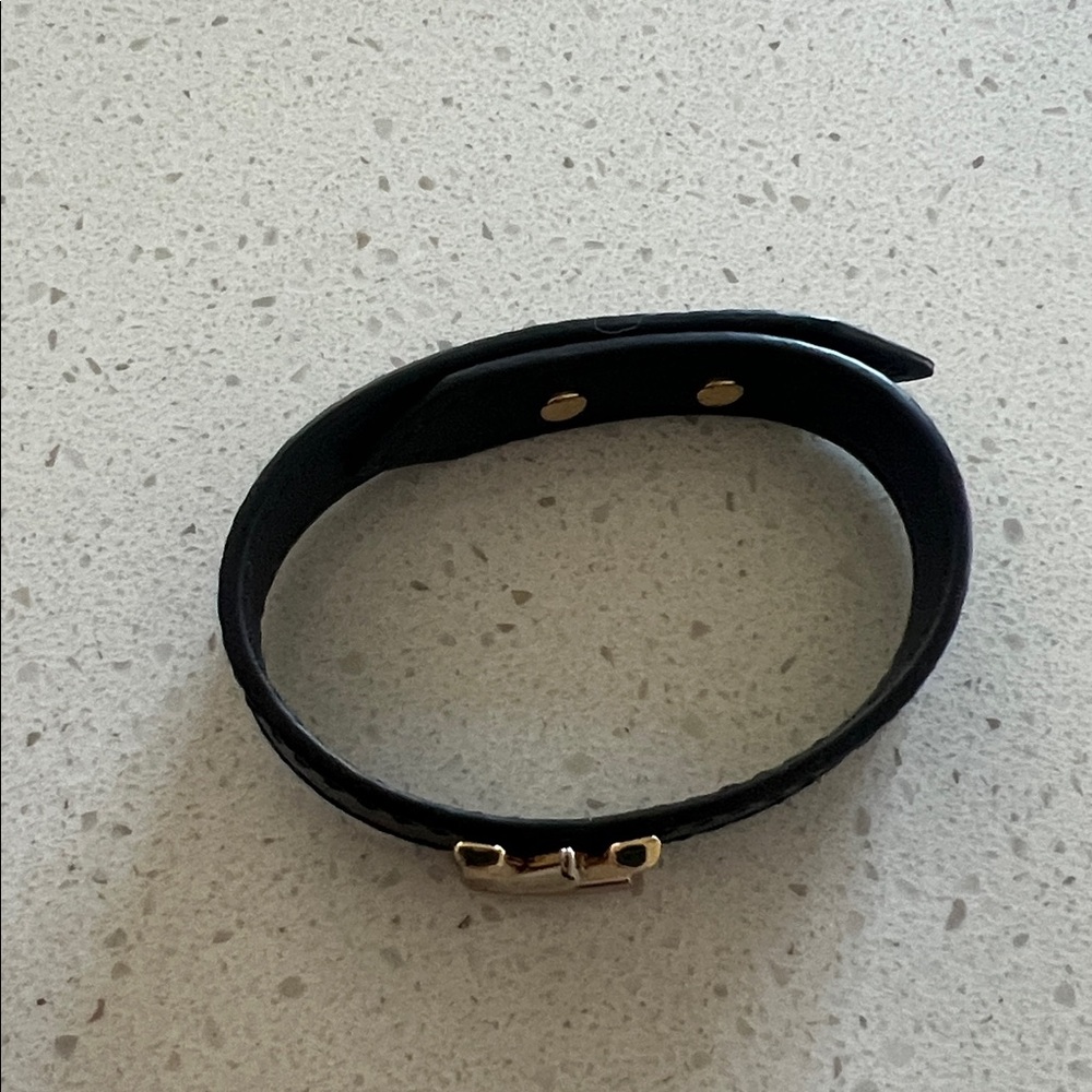 Louis Vuitton Leather LV Twist Bracelet in Black and Gold | Barely Used - Picture 3 of 6